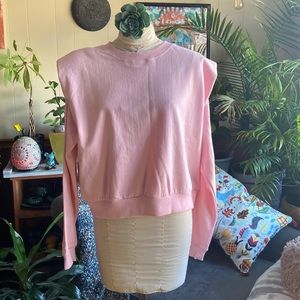 Buffalo David Bitton NWT size M Indiana Padded Shoulder Sweatshirt light pink